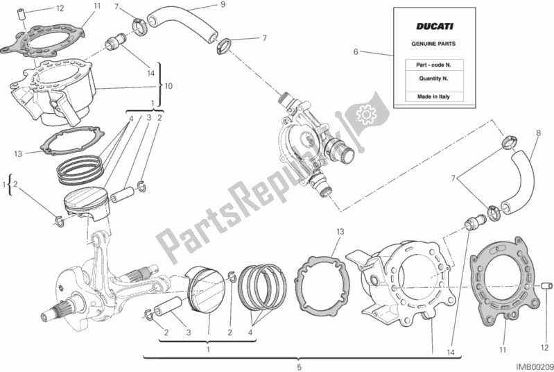 Tutte le parti per il Cilindri - Pistoni del Ducati Diavel FL Thailand 1200 2018